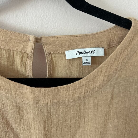 Madewell Tie-Front Linen Blouse – Two Front Pockets – Size M - Picture 4 of 5